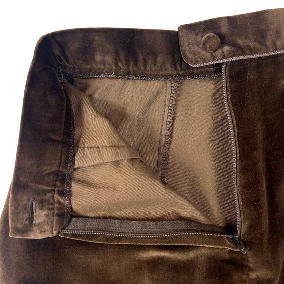 Vintage Brown Velvet Pencil Skirt XS | 90s Union Made in USA High Waist Academic - Picture 5 of 14